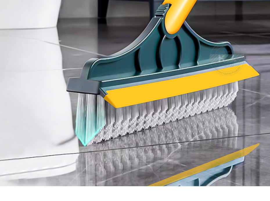 Floor Scrub Brush 2 In 1 Cleaning Brush Long Handle Removable Wiper Magic Broom Brush Squeegee Tile Kitchen Cleaning Tools
