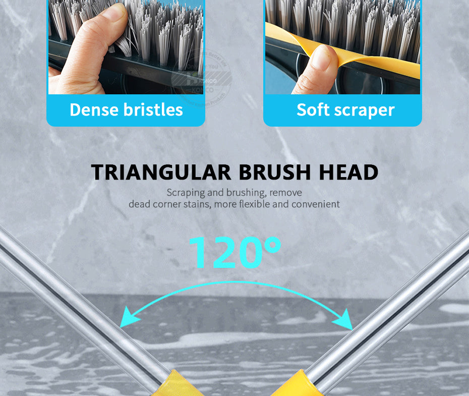 Floor Scrub Brush 2 In 1 Cleaning Brush Long Handle Removable Wiper Magic Broom Brush Squeegee Tile Kitchen Cleaning Tools