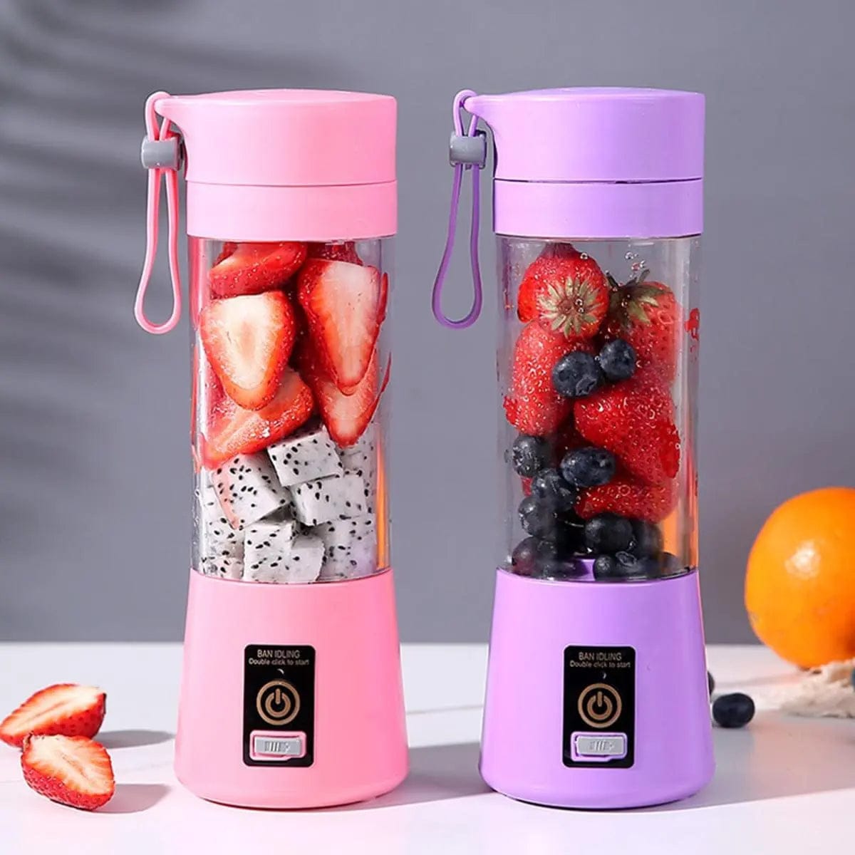 Portable 2-in-1 Juicer Blender – USB Rechargeable, 6 Blades