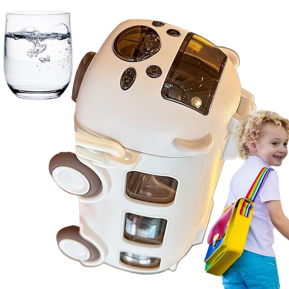 Bus Shape Water Bottle with Handle for Kids Toddler School Sports Camping