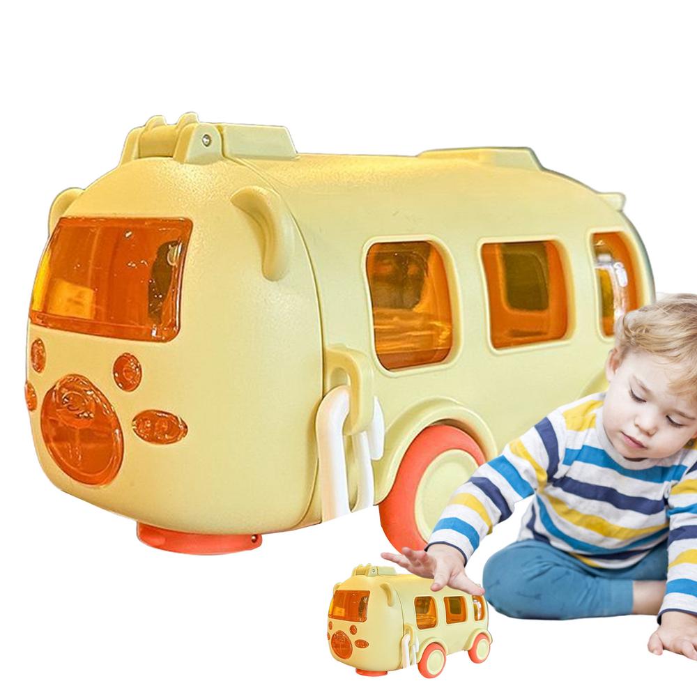 Bus Shape Water Bottle with Handle for Kids Toddler School Sports Camping