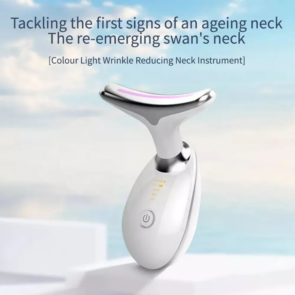 Neck Face Massager Skin Care Facial Massage Device with 3 Color Modes for Skin Rejuvenation Face Sculpting Tool for Double Chin