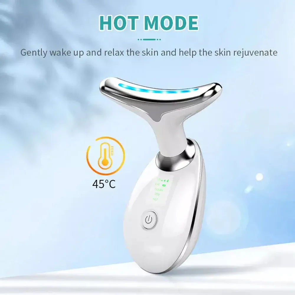 Neck Face Massager Skin Care Facial Massage Device with 3 Color Modes for Skin Rejuvenation Face Sculpting Tool for Double Chin