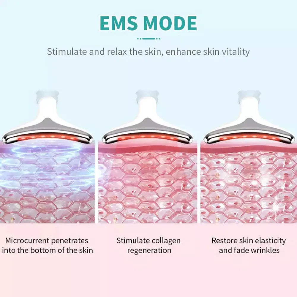 Neck Face Massager Skin Care Facial Massage Device with 3 Color Modes for Skin Rejuvenation Face Sculpting Tool for Double Chin