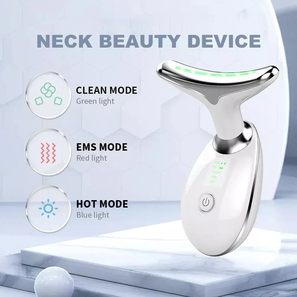 Neck Face Massager Skin Care Facial Massage Device with 3 Color Modes for Skin Rejuvenation Face Sculpting Tool for Double Chin