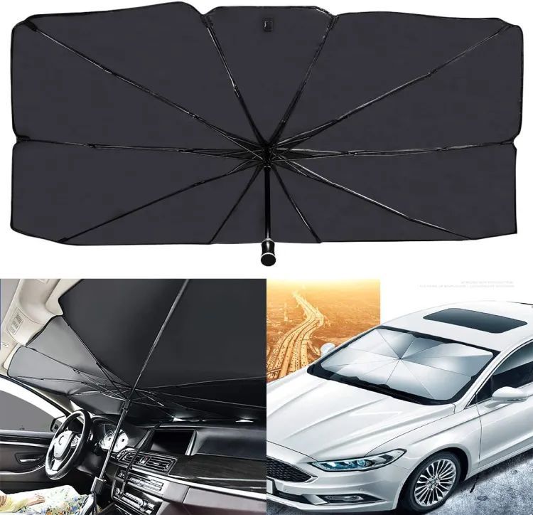 Car Windshield Sunshade Cover Umbrella for UV Reflecting and Heat Protection Foldable High Quality Car Sunshades for Windshield Interior Heat Protection Windshield Sun Shade Cover Umbrella Style Car Interior Protection Accessories