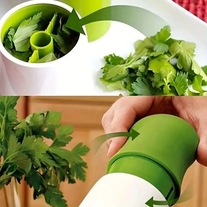 Herbs Grinder Manual Multifunctional Stainless Steel Chopper Dhanya Podina Chopper Coriander and Mint Leaves Hand Crusher All Herbs High Quality Chopper