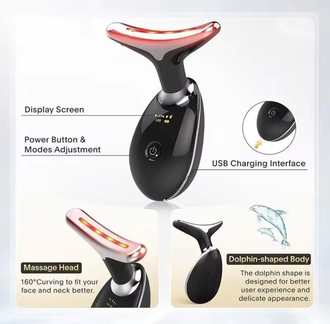 Neck Face Massager Skin Care Facial Massage Device with 3 Color Modes for Skin Rejuvenation Face Sculpting Tool for Double Chin