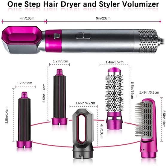 5 In 1 Hair Dryer Brush Electric Blow Dryer Hair Comb Curling Brush Kit Straightener