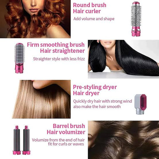5 In 1 Hair Dryer Brush Electric Blow Dryer Hair Comb Curling Brush Kit Straightener