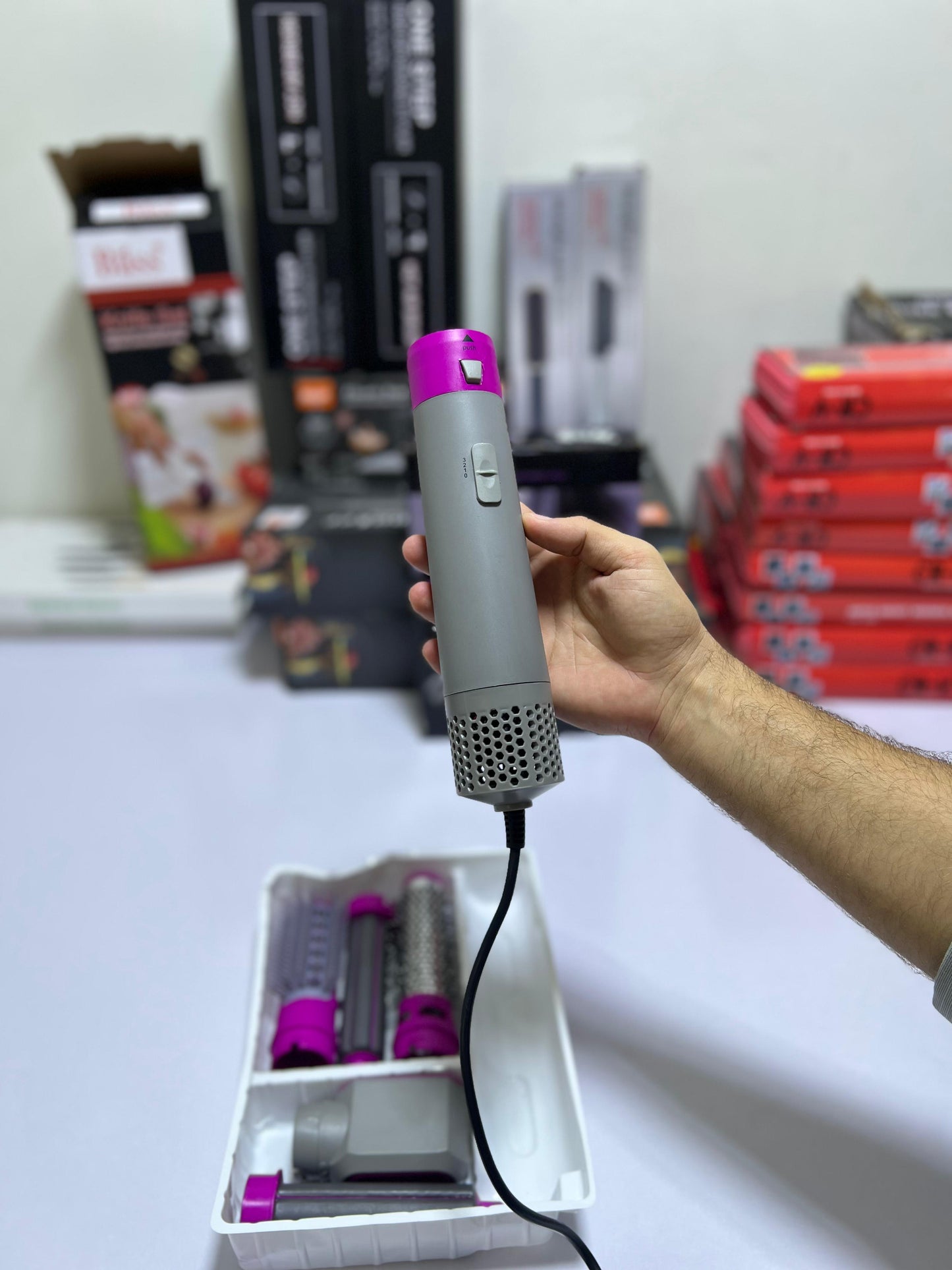 5 In 1 Hair Dryer Brush Electric Blow Dryer Hair Comb Curling Brush Kit Straightener